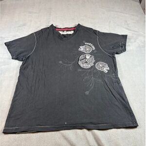 Zoo York Mens Black Sugar Skull Graphic T-Shirt La Familia Streetwear XL